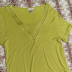 Women's Top Large, Lime Green L-27", W-18", Viscose/Elastane